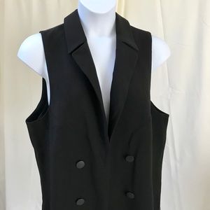 Dalia Black Sleeveless Jacket Vest, Size 1X